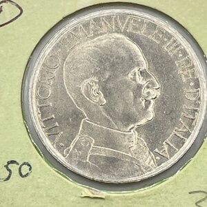 Foreign Coin Italy 1924 2 Lire